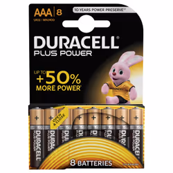 Duracell Plus Power, Batterie à usage unique, AAA, Alcaline, 1,5 V, 8 pièce(s), Multicolore