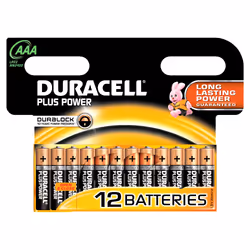 Duracell Plus Power, Batterie à usage unique, AAA, Alcaline, 1,5 V, 12 pièce(s), Cylindrique