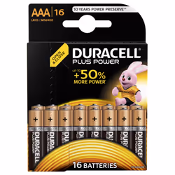 Duracell Plus Power, Batterie à usage unique, AAA, Alcaline, 1,5 V, 16 pièce(s), Multicolore
