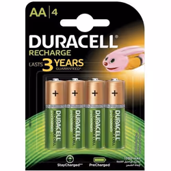 DURACELL Recharges Plus Piles Rechargeables type LR6 / AA 1300 mAh Lot de 4