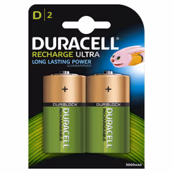 Duracell 5000394055995, Batterie rechargeable, D, Hybrides nickel-métal (NiMH), 1,2 V, 2 pièce(s), 2200 mAh