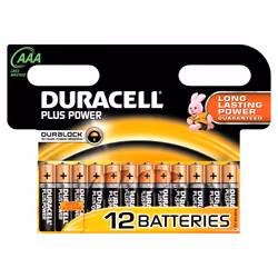 Duracell Plus Power, Batterie à usage unique, AAA, Alcaline, 1,5 V, 12 pièce(s), Cylindrique