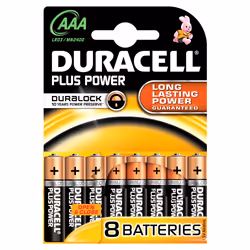 Duracell Plus Power, Batterie à usage unique, AAA, Alcaline, 1,5 V, 8 pièce(s), Cylindrique