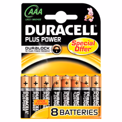 Duracell Plus Power, Batterie à usage unique, AAA, Alcaline, 1,5 V, 8 pièce(s), Cylindrique