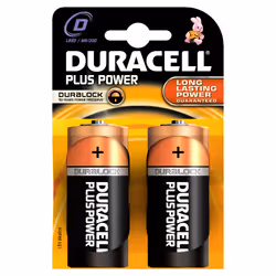 Duracell Plus Power, Batterie à usage unique, D, Alcaline, 1,5 V, 2 pièce(s), Cylindrique