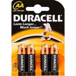 Duracell AA LR6, Batterie à usage unique, AA, Alcaline, 1,5 V, 4 pièce(s), Ampoule