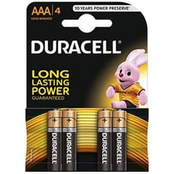 Pile DURACELL PLUS Lot de 4 piles AA.