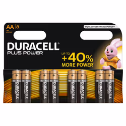 Duracell Piles Plus Power, Alkaline, 8 x AA, Batterie à usage unique, AA, Alcaline, 1,5 V, 8 pièce(s), Hg (mercure)