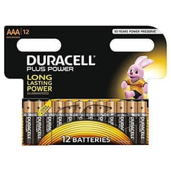 DURACELL PILE ALCALINE PLUS POWER AAA 12 PILES