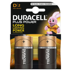 Duracell Piles Plus Power, Alkaline, 2 x D
