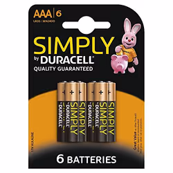 Duracell 5000394111967, Batterie à usage unique, AAA, Alcaline, 1,5 V, 6 pièce(s), Noir, Marron