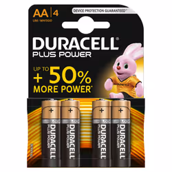 Duracell Plus Power, Batterie à usage unique, AA, Alcaline, 1,5 V, 4 pièce(s), Noir, Or