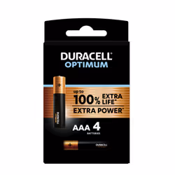 Duracell Optimum, Batterie à usage unique, AAA, Alcaline, 1,5 V, 4 pièce(s), Multicolore