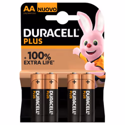 Duracell Plus 100, Batterie à usage unique, AA, Alcaline, 1,5 V, 4 pièce(s), Multicolore