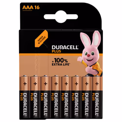 Duracell Plus 100, Batterie à usage unique, AAA, Alcaline, 1,5 V, 16 pièce(s), Multicolore