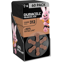 Duracell Piles pour appareils auditifs taille 312 lot de 60