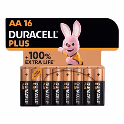 Duracell Plus, Batterie à usage unique, AA, Alcaline, 1,5 V, 16 pièce(s), Noir, Or