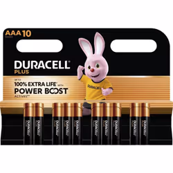 Duracell Plus, Batterie à usage unique, AAA, Alcaline, 10 pièce(s), 164 mm, 11 mm