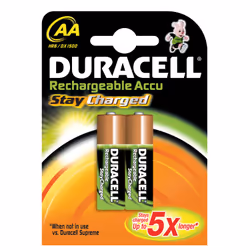 Duracell Stay Charged AA (2pcs), Batterie rechargeable, AA, 2 pièce(s), 2000 mAh