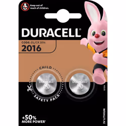 Duracell CR2016, Batterie à usage unique, CR2016, Lithium, 3 V, 2 pièce(s), Métallique