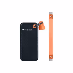 Verbatim Pocket SSD, 1 To, USB Type-C, 3.2 Gen 2 (3.1 Gen 2), 1000 Mo/s, 10 Gbit/s, Noir, Orange