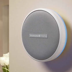 Carillon mobile sans fil rond HONEYWELL, 150m, 6 mélodies - Led et halo lumineux