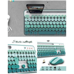Pack Clavier-Souris - PEPS - Wireless Desktop ADVANCE - Ergonomique - 105 Touches - Couleurs Pastel
