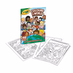Crayola Cahier de coloriage Couleurs du Monde, 48 pages, Garçon/Fille, Livre/album de coloriage