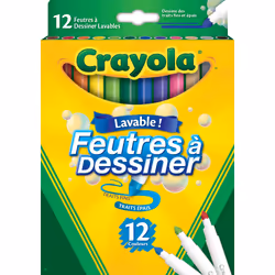 VIVID 12 Feutres à dessiner - boîte française, 3 an(s), Garçon/Fille, Multicolore, 12 pièce(s), 124 mm, 17 mm