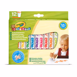 Crayola 12 feutres lavables Mini Kids à pointe ronde, 12 couleurs, Multicolore, Multicolore, Rond, Enfants, 1 an(s)