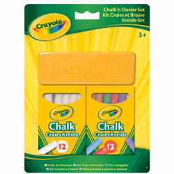 VIVID Kit craies et brosse, 4 an(s), Garçon/Fille, Multicolore, 3 pièce(s), 3 pièce(s), - 2 boîtes de craies - 1 tampon