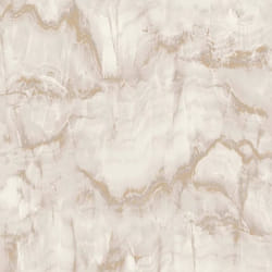 Papier peint - Crown - Aura - Effet marbre - Doré et crème - 10 m x 53 cm