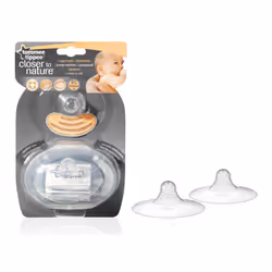 Tommee Tippee Protège Mamelons x2 + Boite, Téterelles, Rond, Silicone, Transparent, 2 pièce(s)