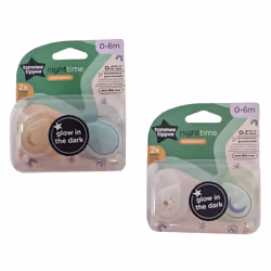 Sucette de nuit - TOMMEE TIPPEE - 0-6 mois - Lot de 2 sucettes phosphorescentes avec capsule de stérilisation réutilisable