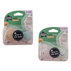 Sucette de nuit - TOMMEE TIPPEE - 0-6 mois - Lot de 2 sucettes phosphorescentes avec capsule de stérilisation réutilisable