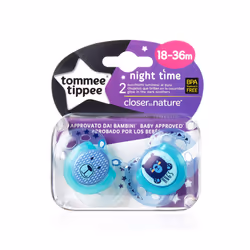 Tommee Tippee Sucet Nuit 18m+ Mixte x2, Tétine pour bébé pour la nuit, Orthodontique, Silicone