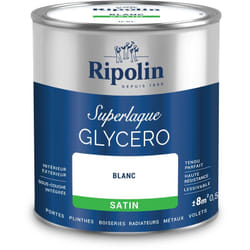 Ripolin - Peinture Couleur Superlaque Glycéro 2en1 Satin - 0,5L - Blanc