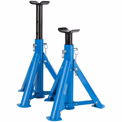 The Draper Folding Axle Stands 2 tonne Axle stands with a hardened steel pin for increased safety, large feet and extra wide  ...