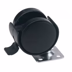 Roulette pivotante en plastique - DRAPER - 40mm avec frein et platine de fixation