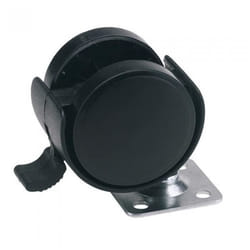 Roulette pivotante en plastique - DRAPER - 40mm avec frein et platine de fixation