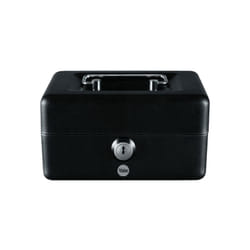 Yale - Caisse à monnaie avec clé - Taille Medium - Acier, 6 compartiments - 2 clés - Noir