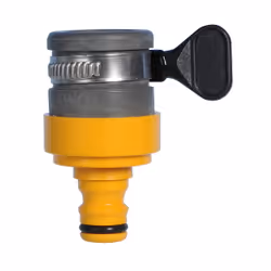 Hozelock Raccord de robinet rond intérieur, Connecteur de robinet, PVC, Gris, Jaune, Ovale, Rond, 1,8 cm, 89 mm