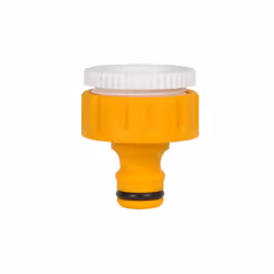Hozelock Raccord de robinet extérieur, Connecteur de robinet, 1", Mâle/Femelle, Plastique, Noir, Jaune