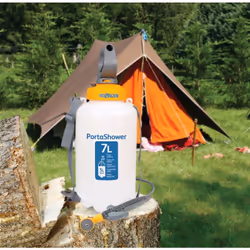La Portashower est une douche portable - compacte et mesurant seulement 46 cm de haut - idéale pour le camping et le caravani ...