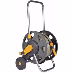Hozelock Chariot dévidoir équipé de 20 m de tuyau, Chariot sur roues, Manuel, Fonctionnel, Gris, Orange, PVC, 45 m