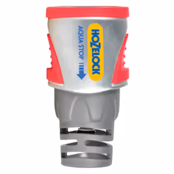 Hozelock Raccord AquaStop PRO (15mm et 19mm), Connecteur de pistolet/pulvérisateur, Femelle, Métal, PVC, Gris, Rouge