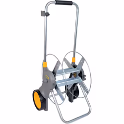 Hozelock Dévidoir chariot métallique équipé 90 m, Chariot sur roues, Manuel, Fonctionnel, Gris, Métal, Autonome