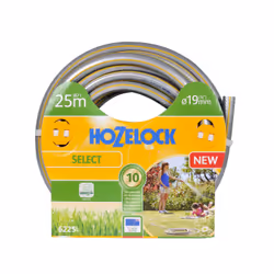 Hozelock Tuyau Select de 25 m (ø 19 mm), 25 m, Gris, Jaune, Tuyau seulement, PVC, 1,9 cm, France
