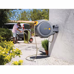 Hozelock 2597 0000 enrouleur de tuyau d'arrosoir de jardin Enrouleur mural Automatique Gris