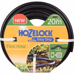 Hozelock Tuyau Flexi, 20 m, Au-dessus du sol, Noir, Tuyau seulement, PVC, 1,3 cm
